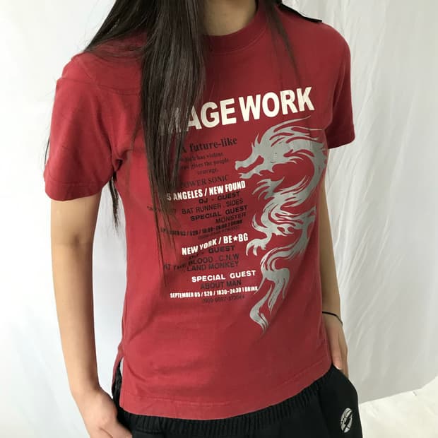 Image work 빈티지 드래곤 티셔츠