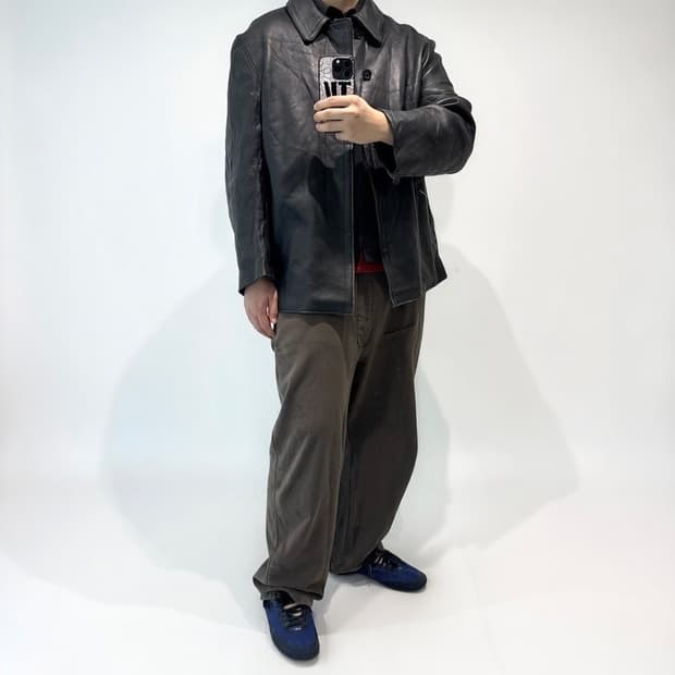 70’s 프렌치 파이어맨 레더자켓