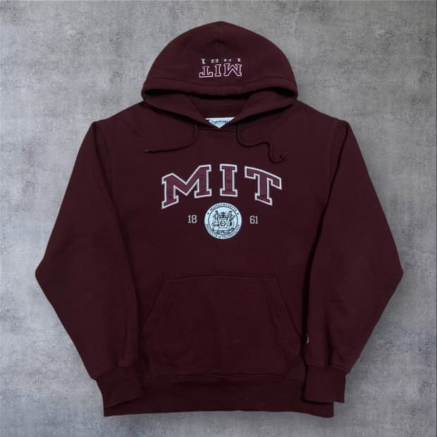 챔피온 MIT 빅로고 버건디 후드티