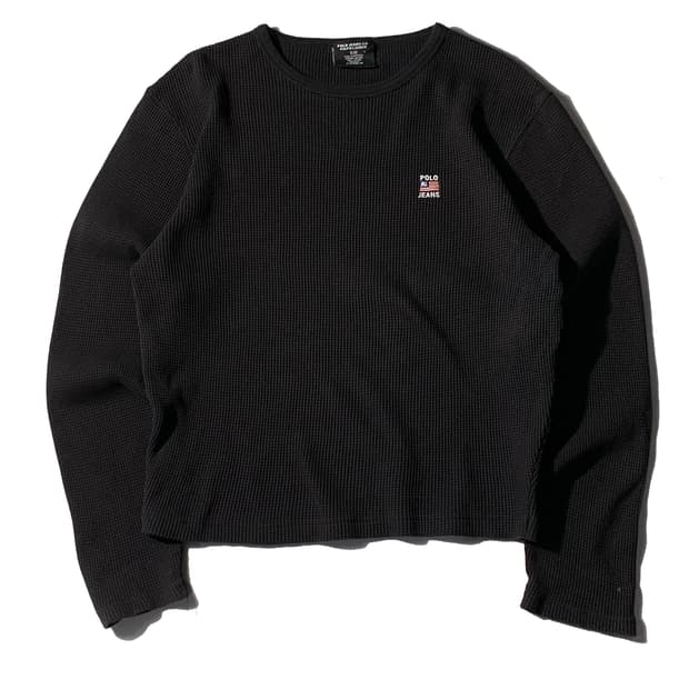 폴로 와플 롱 슬리브 