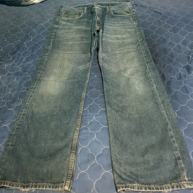 리바이스 블랭크탭 569 루즈 스트레이트 워싱 데님팬츠 인디고 (34)