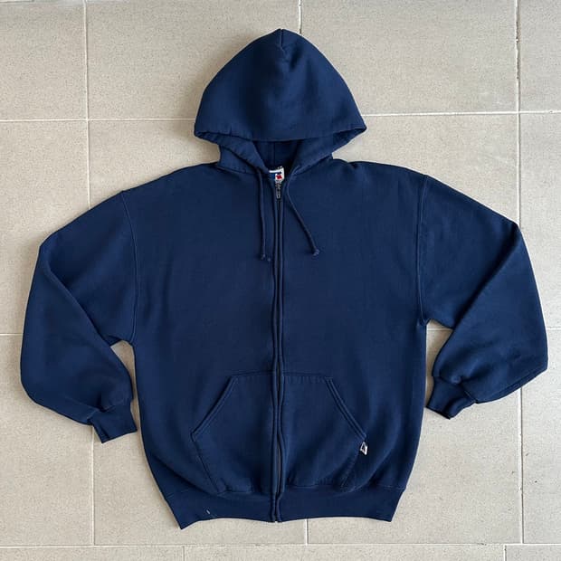 90s 빈티지 러셀 후드집업 네이비 L USA