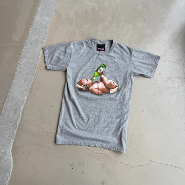 vtg 하이네켄 그래픽 하프 티셔츠