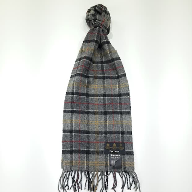 MX604 바버 00s 스코틀랜드판 램스울 하우스타탄 그레이 머플러 목