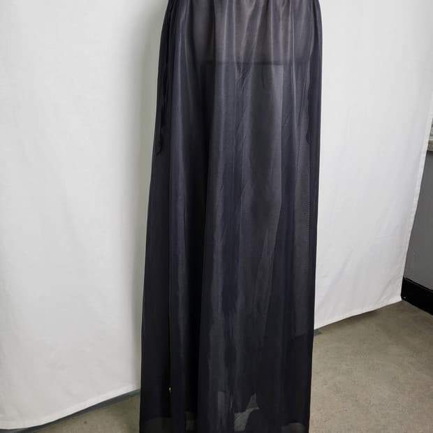 빈티지 블랙 롱 슬립 스커트