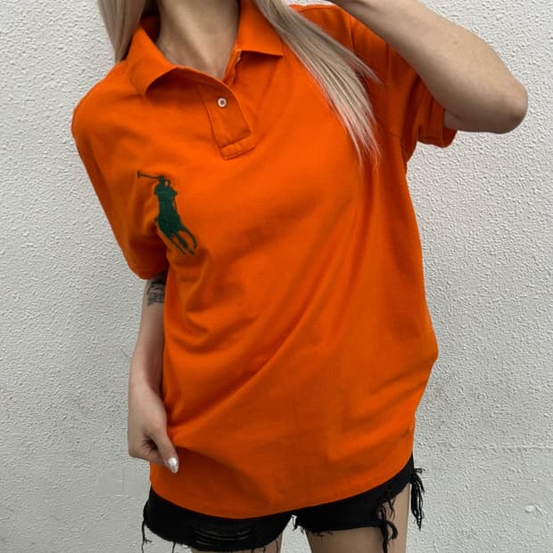 폴로 랄프로렌 그린 빅포니 오렌지 pk 반팔 L