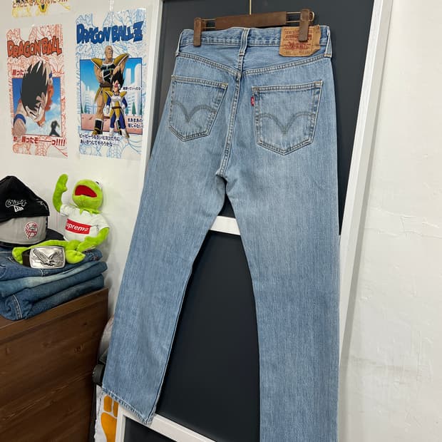 Levis 리바이스 501 버튼플라이 연청 데님 팬츠