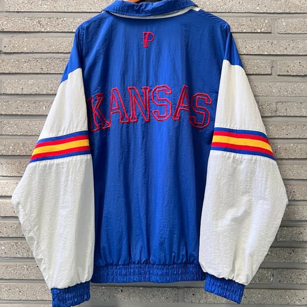 [M]90's USA 빈티지 KANSAS 유니버시티 배색 트랙 자켓