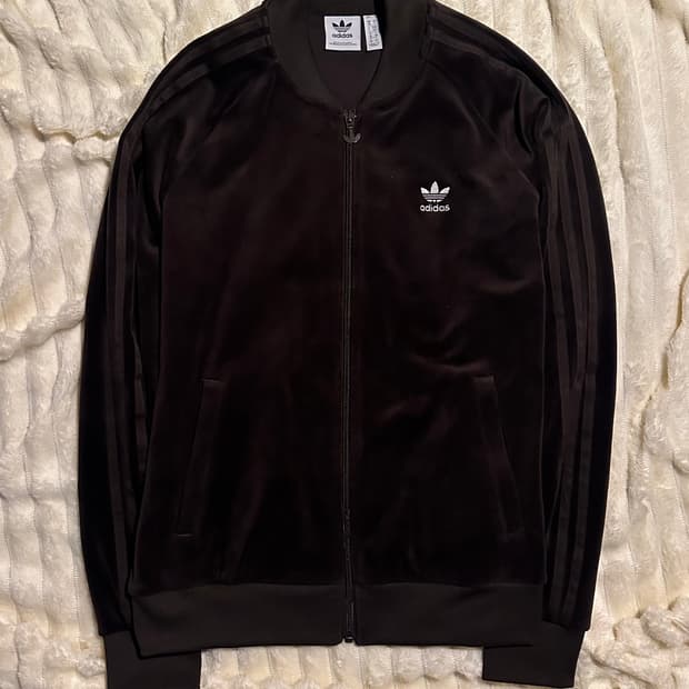 아디다스 다크초콜릿 벨벳 트랙탑 져지