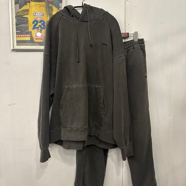 준지 20fw 가먼트 다잉 후드 셋업