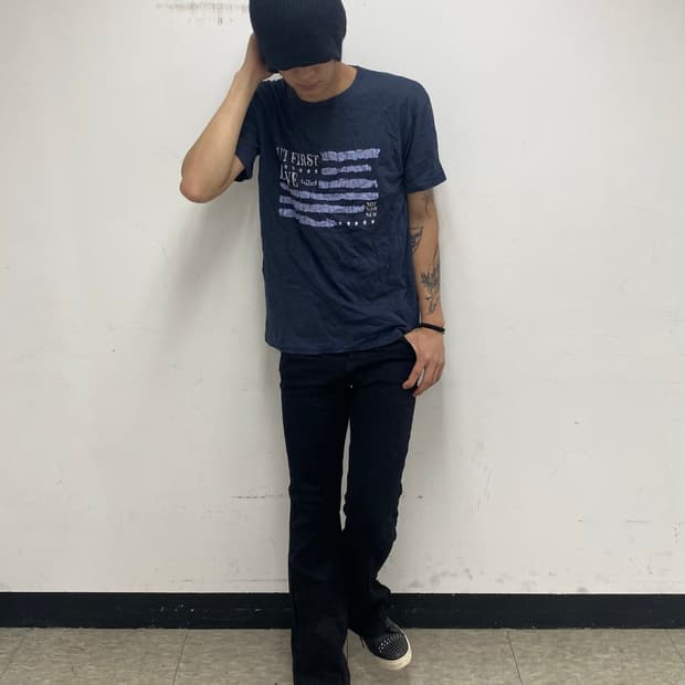 Old Glory Print Navy Tee