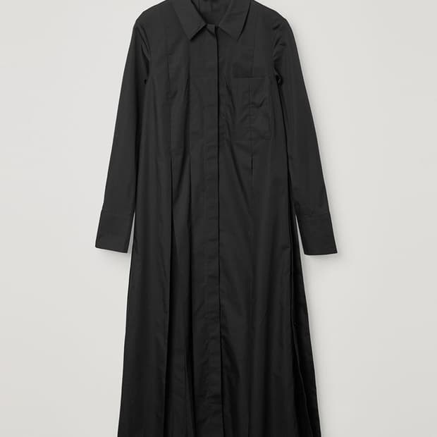 Cos 코스 플리츠 코튼 셔츠 원피스xs 32