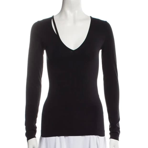 Helmet Lang V넥 슬릿 탑