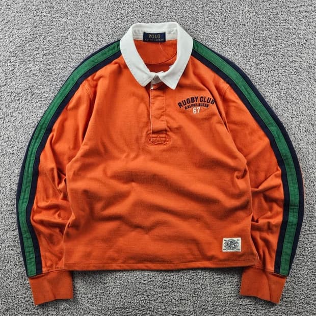 폴로랄프로렌 크롭 커스텀 럭비 티셔츠 ( S추정 ) / 11417