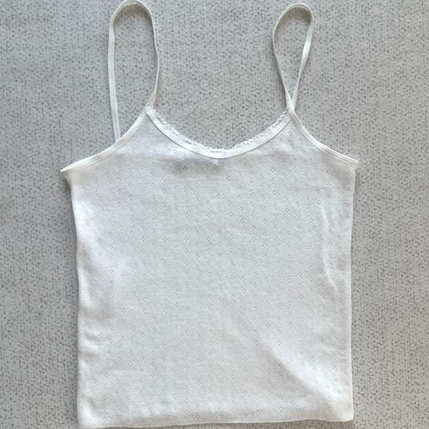 브랜디멜빌 펀칭 레이스 화이트 슬리브리스