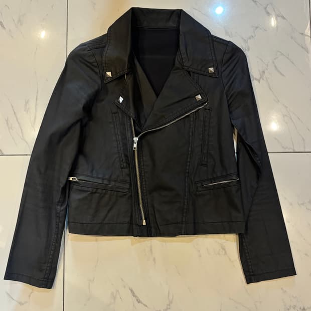 빈티지 스터드 포인트 자켓 검정 면자켓 라이더자켓 락시크