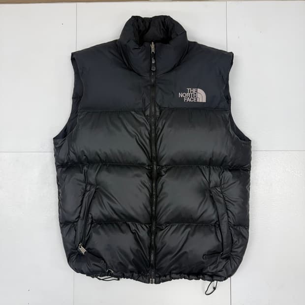 (100)노스페이스 구스다운 눕시 패딩 조끼 블랙 700