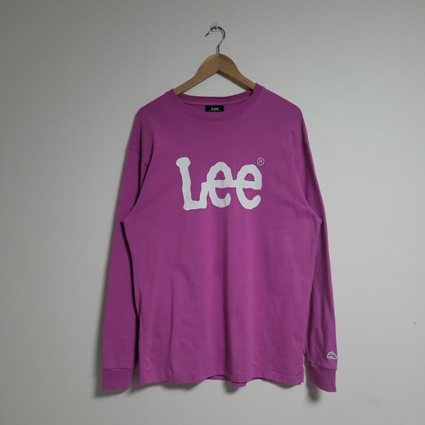 (M) Lee 리 빅로고 연보라 긴팔 티셔츠 롱슬리브