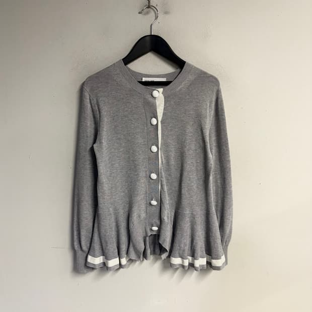 SACAI LUCK back panel cardigan grey 2
