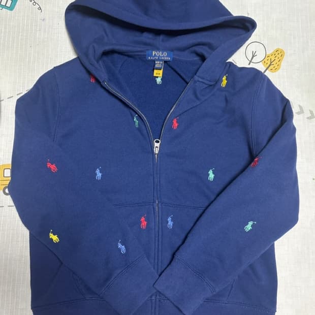 정품 폴로랄프로렌  네이비 컬러포니 후드집업 M (여성 44)