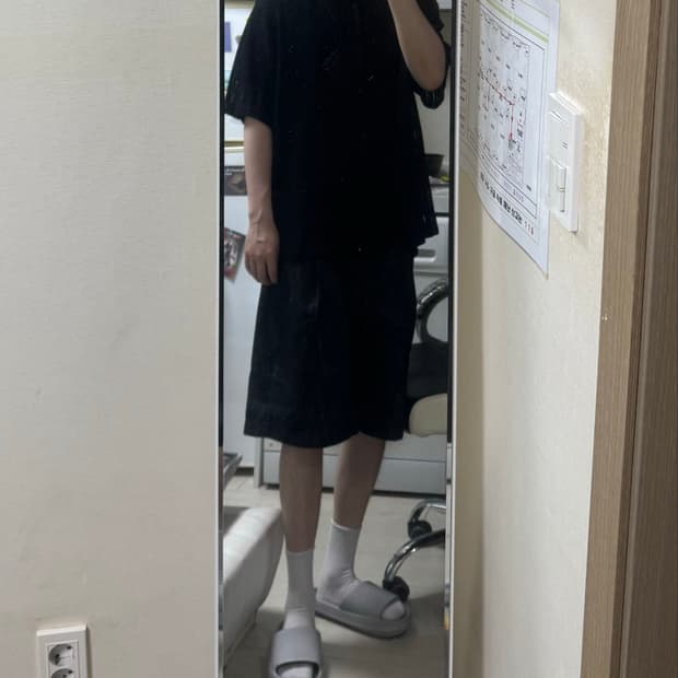 [XXL]무신사 스탠다드 검정 반팔셔츠