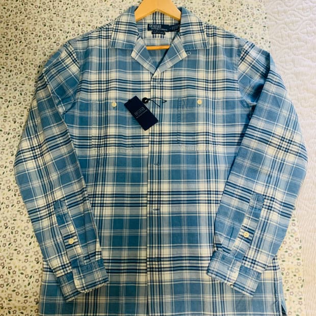 [M] 폴로 랄프로렌 클래식핏 인디고 플래드 캠프 셔츠