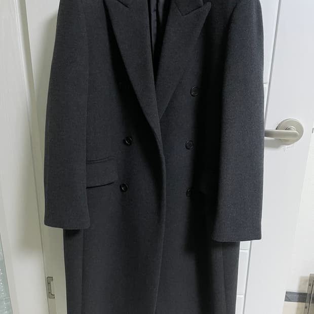 무탠다드 캐시미어 블렌드 대디 더블코트 차콜그레이 L사이즈 무신사