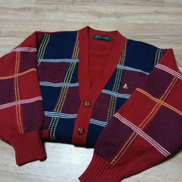 beanpole 빈폴 빈티지 올드스쿨 도톰 니트 가디건