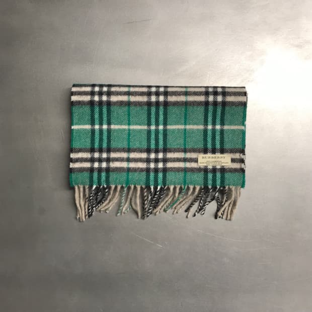 버버리 정품 램스울 머플러 그린
