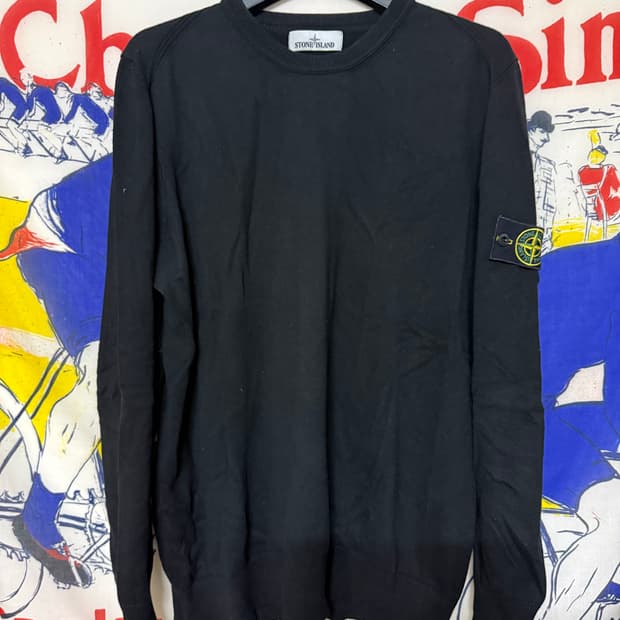 스톤아일랜드 코튼 니트 블랙 XXL