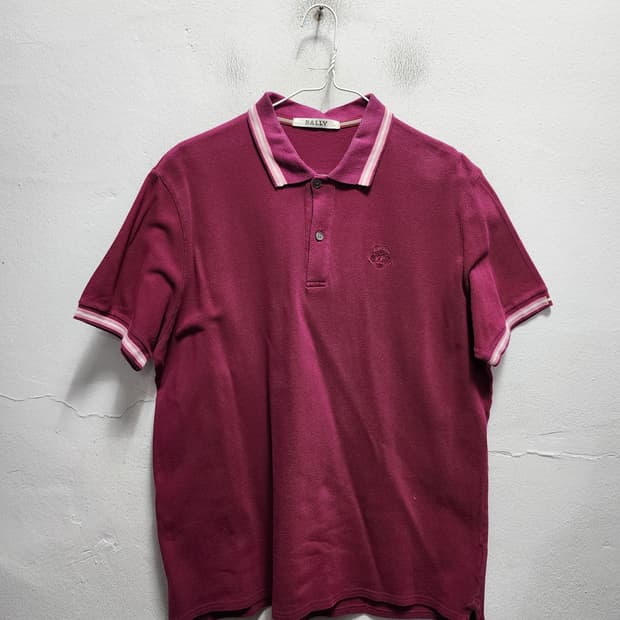 BALLY 발리 와인색 반팔 폴로티