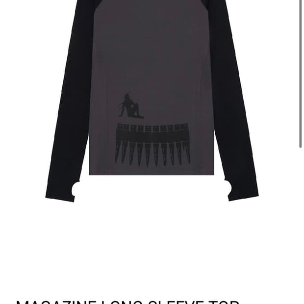 Mongjinzon MAGAZINE LONG-SLEEVE TOP BLAC