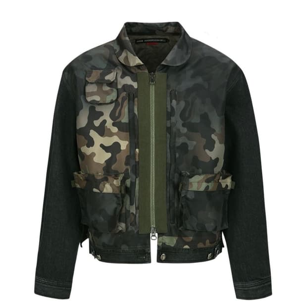 앤더슨벨 카모플라주 집업 데님 자켓 블랙