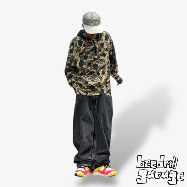 리바이스 덕 카모 1/4 후드티