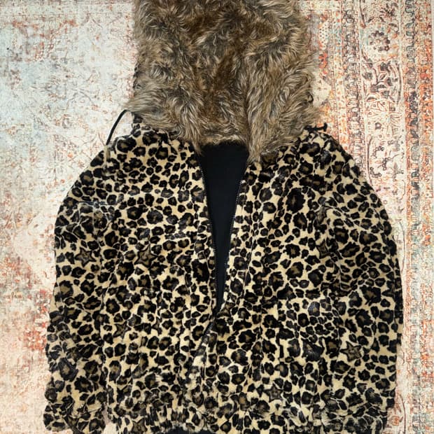 Vintage gyaru reversible hoodie zipup