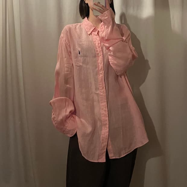 폴로랄프로렌 린넨 솔리드셔츠