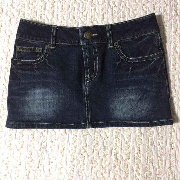 Vintage denim mini skirt