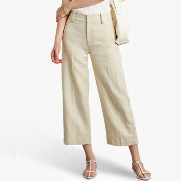 빈스 VINCE 22 코튼 린넨 크롭 팬츠