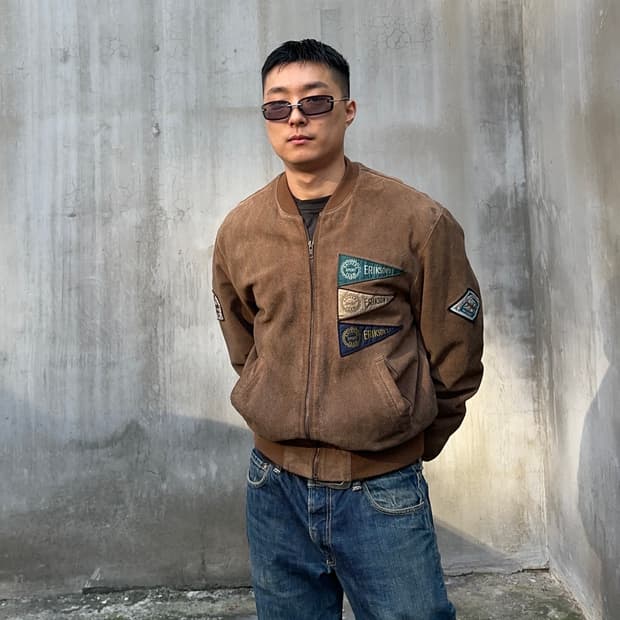 90’s Erickson’s Suede patch bomber JK