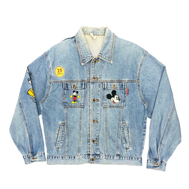 (XL) 90s 디즈니 미키마우스 데님 자켓 청자켓