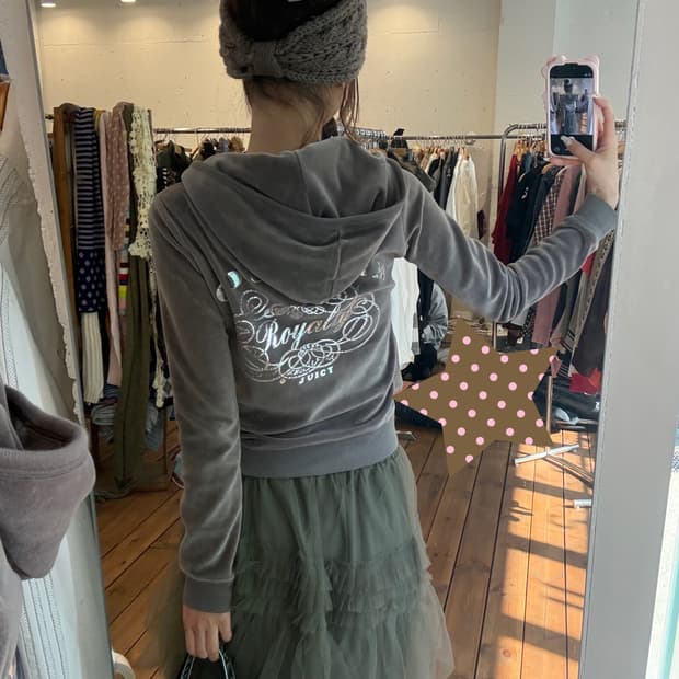 쥬시꾸띄르 모카 벨벳 후드집업