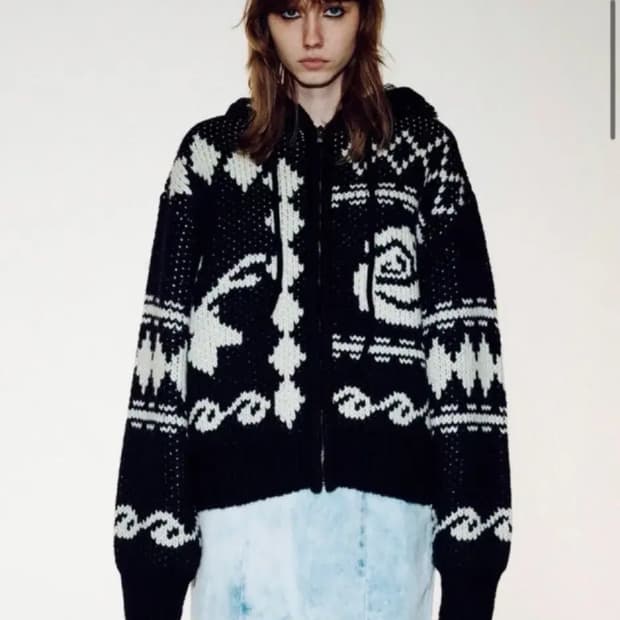 오픈와이와이 니트후드집업