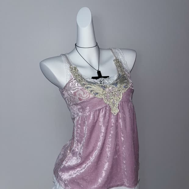 페어리 엔젤 코어 벨벳 레이스 슬리브리스