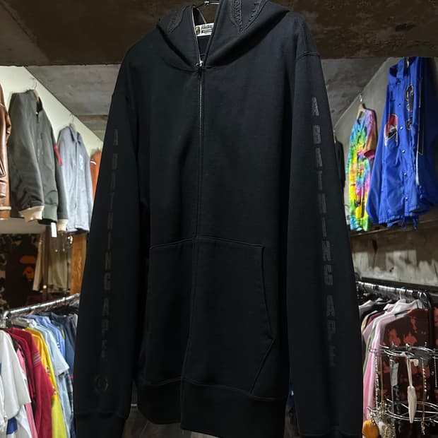 A BATHING APE 베이프 샤크 올 블랙 후드집업