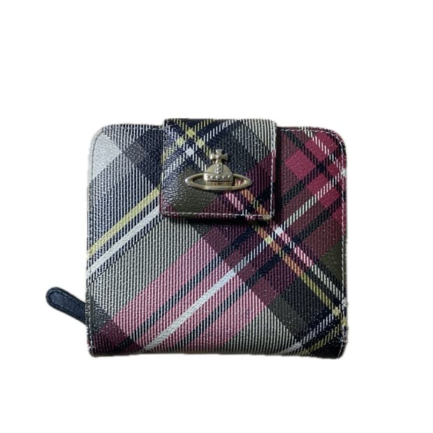 비비안웨스트우드 체크 포켓 지갑