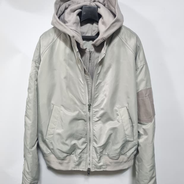 디앤써 애쉬 그레이 후드 MA-1 봄버 자켓 105