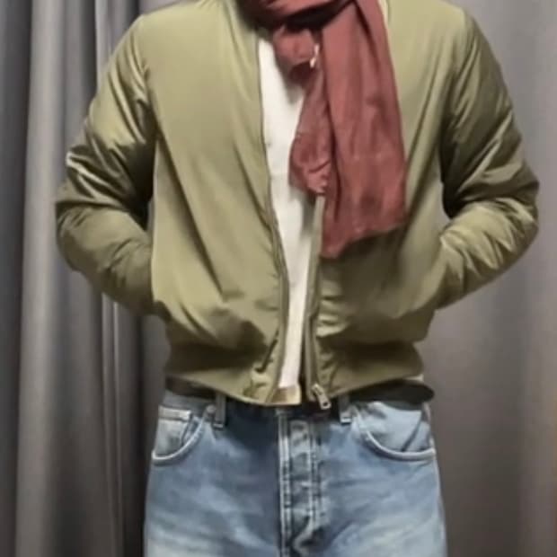 캘빈클라인 진 카키색 봄버 블루종 자켓 ma-1