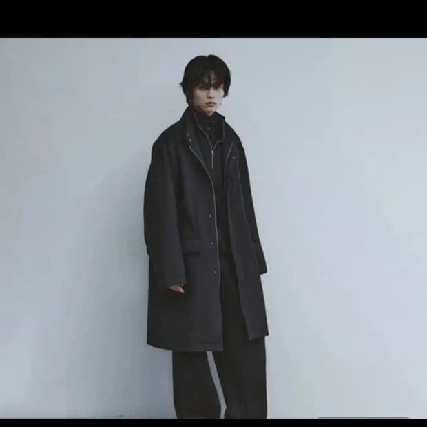 유스 밀리터리 코트 챠콜 L