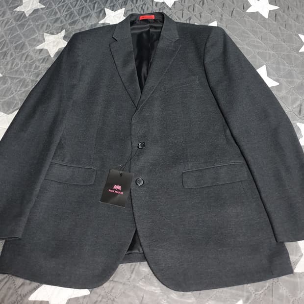 (새상품) 폴메이저 투버튼 이중직원단 블레이저 다크그레이 (115)