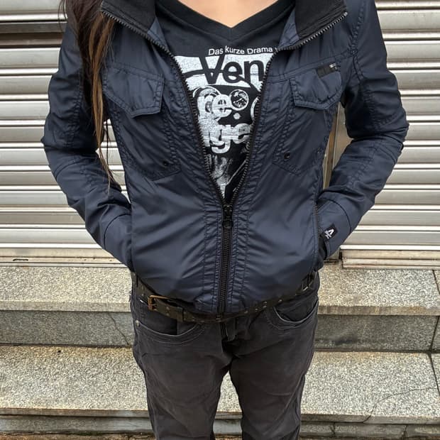 S)버커루 빈티지 여성 네이비 윈드브레이커 필드자켓